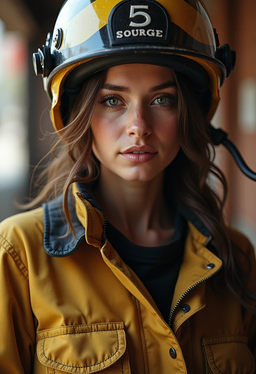 model as a Firefighter. highly detailed