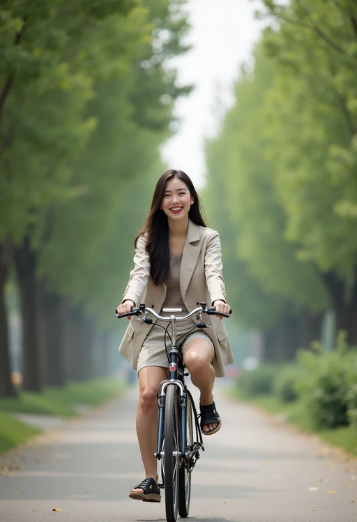 a stylish if(gender=m){masculine} if(gender=f){feminine} model enjoying a leisurely bike ride along a scenic path