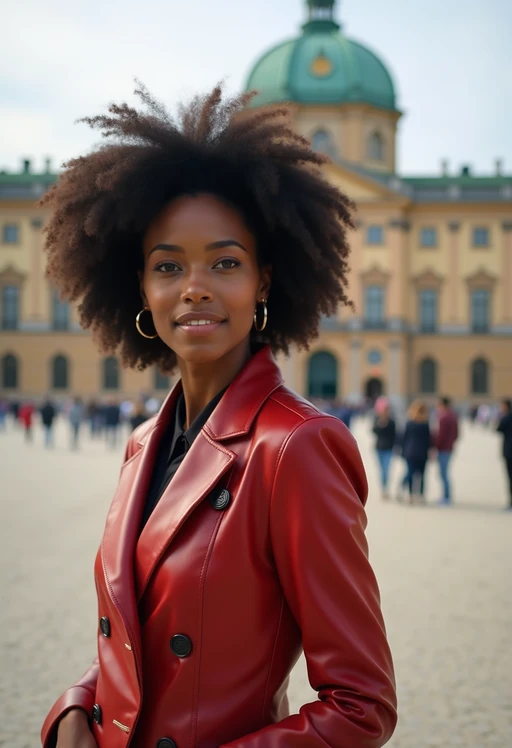 model in Vienna with the Schönbrunn Palace in the background