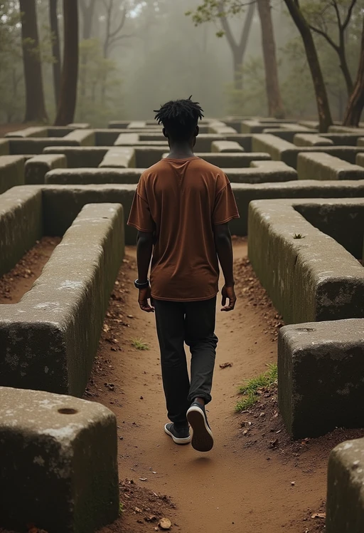 model in a labyrinth or walking a sacred path