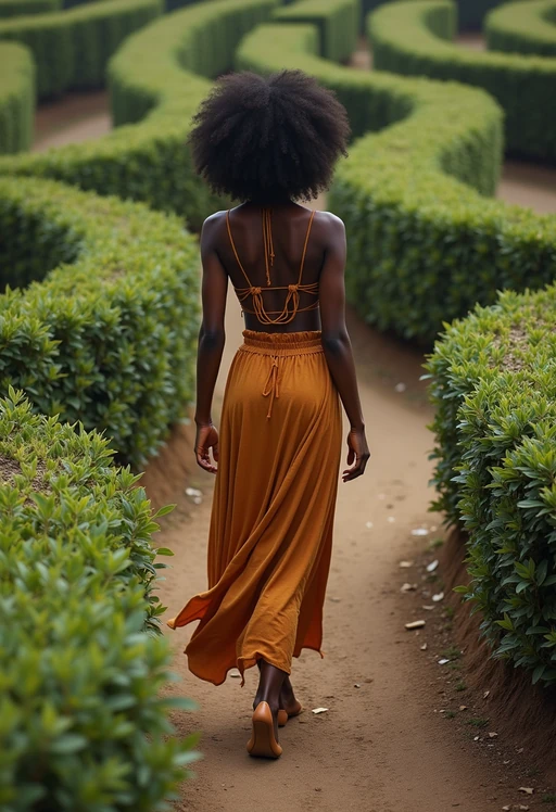 model in a labyrinth or walking a sacred path