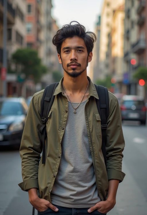 model as digital nomad in Mexico City center