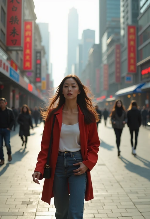if(gender=m){masculine} if(gender=f){feminine} model taking a casual stroll through a cityscape