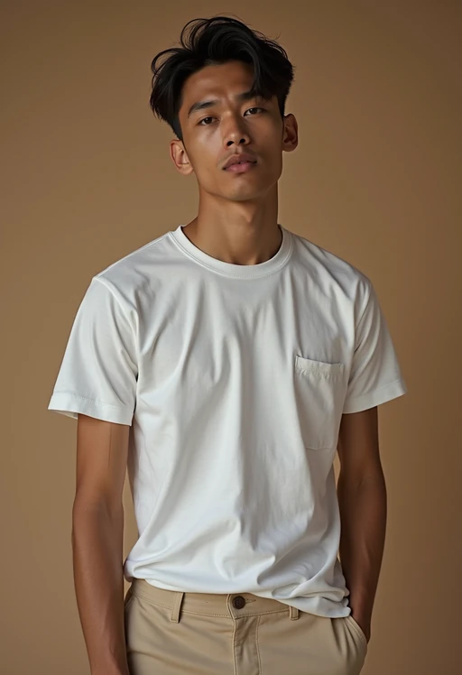 model wearing if(gender=f){crop top and short pleated skirt} if(gender=m){t-shirt and pants} in try on fashion shoot for Zara Shein H&M