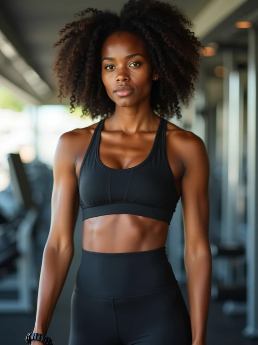 if(gender=m){masculine} if(gender=f){feminine} model in the gym wearing if(gender=m){t-shirt and gym shorts} if(gender=f){sports bra and leggings}