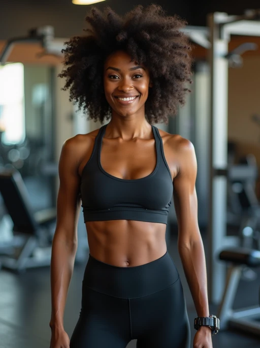 if(gender=m){masculine} if(gender=f){feminine} model in the gym wearing if(gender=m){t-shirt and gym shorts} if(gender=f){sports bra and leggings}