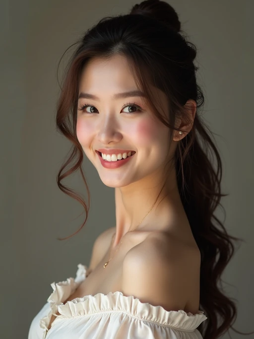an attractive if(gender=m){masculine} if(gender=f){feminine} model with a captivating smile