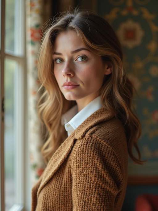 a model in preppy style, old money aesthetic, posh style, elite school stlye, luxurious style, gossip girl neo-prep style, ralph lauren style, country club style, ivy league style 