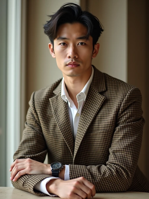 a model in preppy style, old money aesthetic, posh style, elite school stlye, luxurious style, gossip girl neo-prep style, ralph lauren style, country club style, ivy league style 