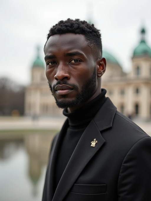 model in Vienna with the Schönbrunn Palace in the background