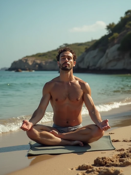 model practicing yoga in a beautiful natural setting