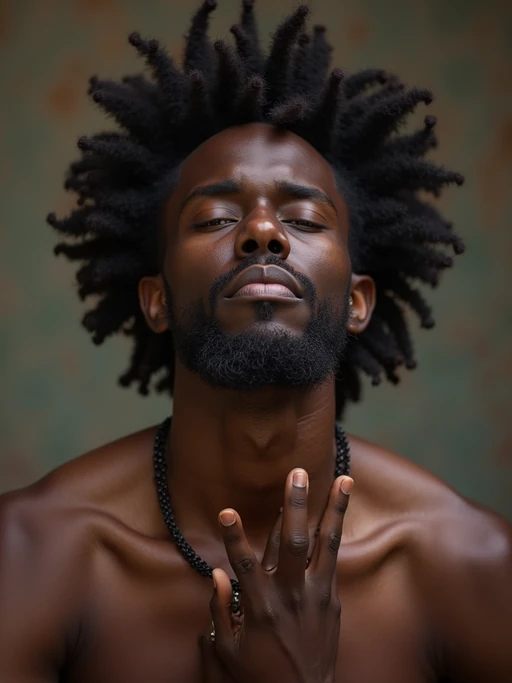 model practicing breathwork or pranayama