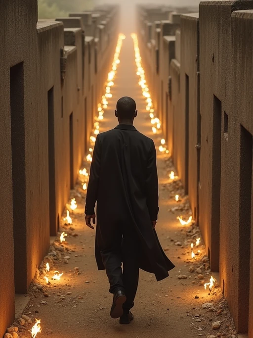 model in a labyrinth or walking a sacred path