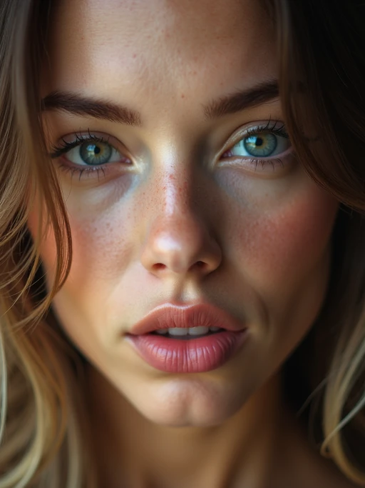 close up of model without makeup