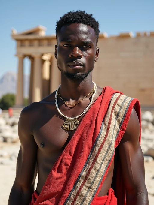 if(gender=f){graceful and striking} if(gender=m){impressive and traditional} model in Athens wearing a traditional Evzone uniform/Amalia dress, Parthenon in the background