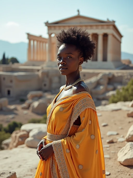 if(gender=f){graceful and striking} if(gender=m){impressive and traditional} model in Athens wearing a traditional Evzone uniform/Amalia dress, Parthenon in the background