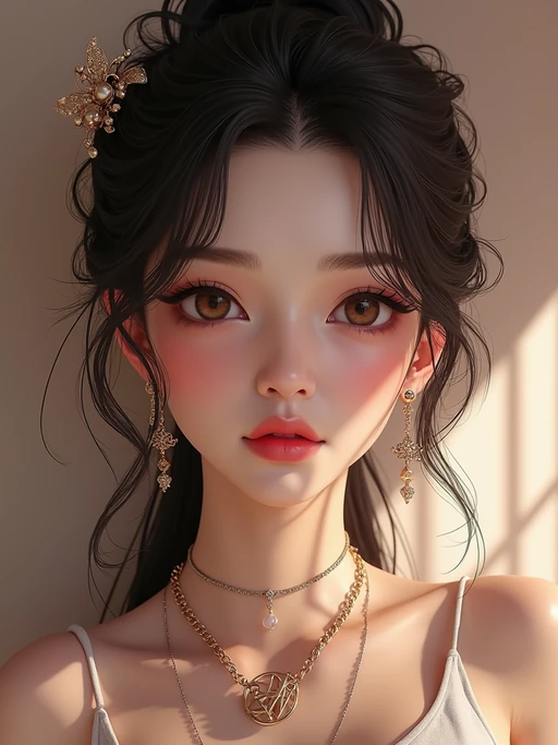 a if(gender=m){male model} if(gender=f){pin up} as a beautiful fashion charming dreamlike model with lv jewelry, character art, art by artgerm lau and wlop and and ilya kuvshinov and john singer sargent, hyperdetailed, 8 k realistic, symmetrical, frostbite 3 engine, cryengine, dof, trending on artstation, digital art