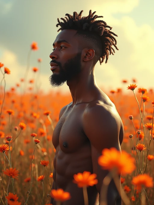 model | standing in field full of flowers | detailed gorgeous face! ! | full body! ! | god rays | intricate | elegant | realistic | hyperrealistic | cinematic | character design | concept art | illustration | digital art | digital painting | depth of field