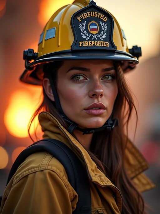 model as a Firefighter. highly detailed