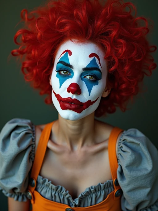 model as a Clown with Clown Makeup