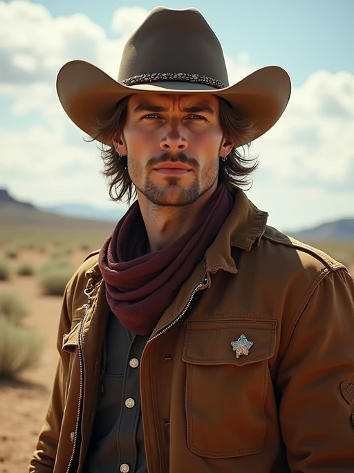 model as Cowboy in the Wild West