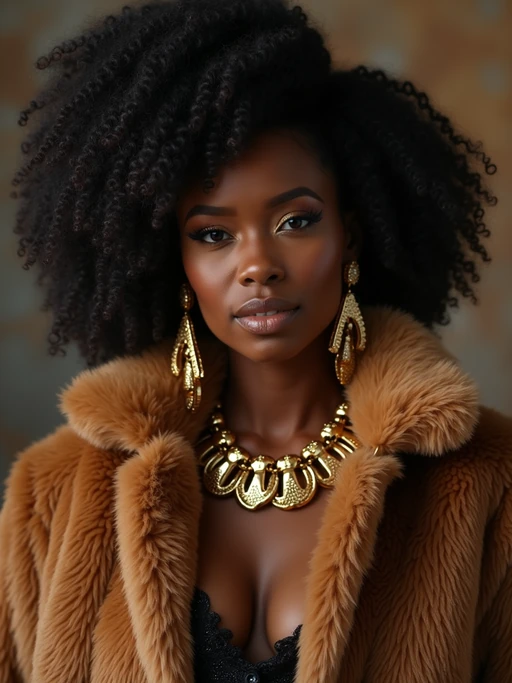 beautiful model as a mobster, mafia, mafia outfit, faux fur coats, chunky gold jewelry, mafia aesthetic, flashy, glamorous, luxury, loud, Goodfellas, The Sopranos, Mob Wives, opulence, confidence