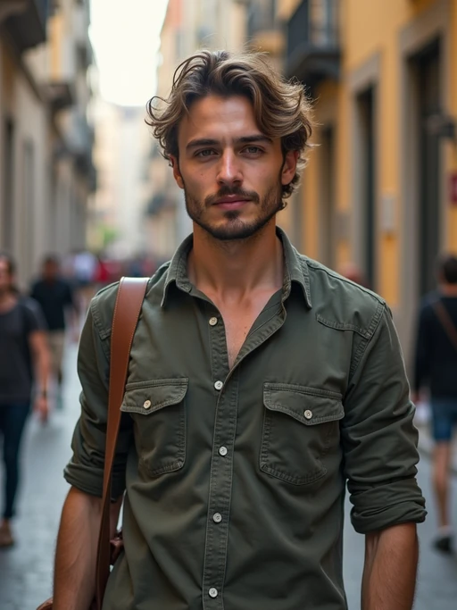 model as digital nomad in Mexico City center