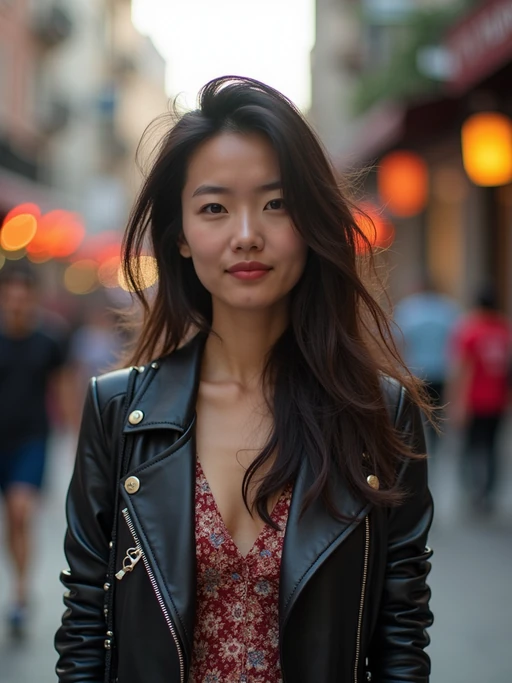 model as digital nomad in Mexico City center