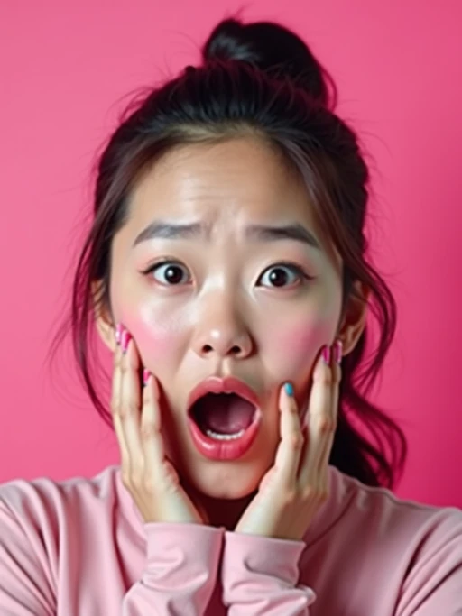 the image is a vibrant and colorful thumbnail, typically used for a youtube video. it features the exaggerated face of one model expressing shock and humor, emphasizing the crazy theme of the video. their face is outlined with a white stroke to make it stand out against the pink background. this type of design is commonly used to attract viewers on social media platforms by promising entertaining and possibly awkward content.