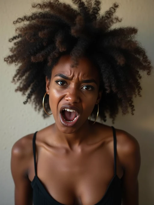 exaggerated feels disgusted repulsed revolted nauseated sickened appalled horrified model, blank background