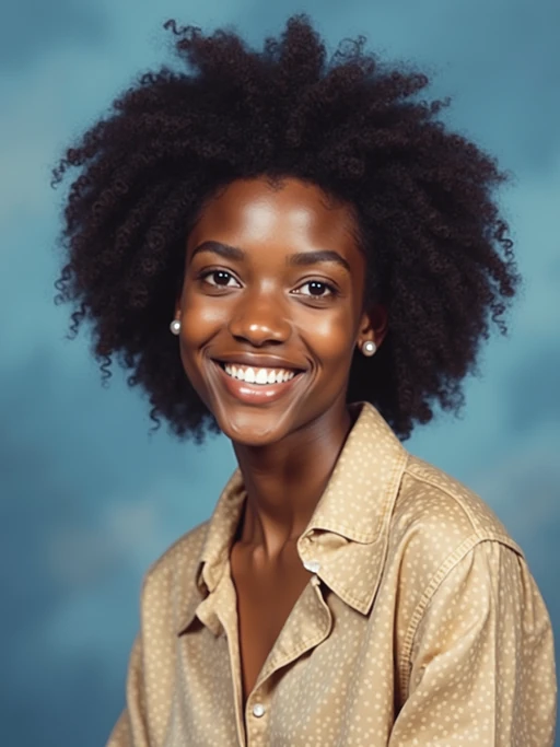 (school portrait) photo headshot of a young 18 y o model in 1990s style, nineties style, 90s, 1990s fashion, 1990s hair, school, model is sitting and posing for a (yearbook) picture, blue yearbook background, official school yearbook photo, model sitting (looking straight into camera), (school shoot), (inside), blue yearbook background