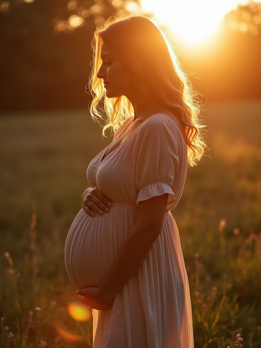 healthy pregnant model in maternity photographs, beautiful pregnant model, maternity photography in beautiful home. golden hour