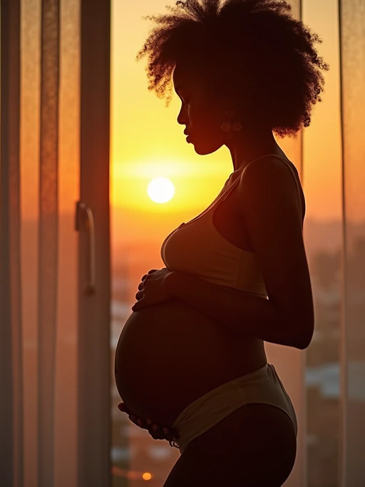 healthy pregnant model in maternity photographs, beautiful pregnant model, maternity photography in beautiful home. golden hour