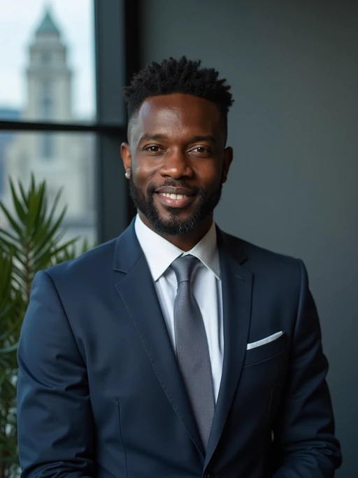 8k professional headshot of model, crisp details, studio backdrop, executive attire, confident posture, neutral expression, high-definition, corporate setting, sharp focus, ambient lighting, business professional, cityscape view