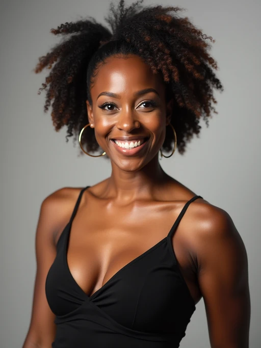 A professional comedian headshot taken in a well-lit studio with a clean, neutral backdrop. The model is dressed in if(gender=f){a stylish yet playful fitted top with natural makeup and a confident smile} if(gender=m){a fitted button-up shirt or a casual jacket with neatly styled hair}, ensuring a polished yet approachable look. The lighting is soft and even, highlighting the model’s expressive face, charisma, and subtle comedic charm. The focus is sharp, capturing a warm and inviting expression, creating the perfect headshot for stand-up comedians, improv actors, and comedic performers.
