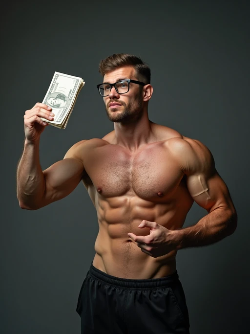 if(gender=f){beautiful woman model in tight fitting bodycon dress doing a presentation showing a chart of money going up} if(gender=m){super muscular man doing a presentation showing a chart of money going up}