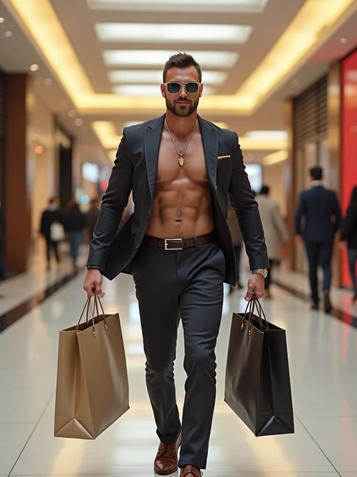 if(gender=f){beautiful woman model walking through a luxury mall in Dubai carrying designer bags, heels clicking on marble floor} if(gender=m){super muscular man walking through a luxury mall in Dubai in designer clothes, holding shopping bags and looking confident}