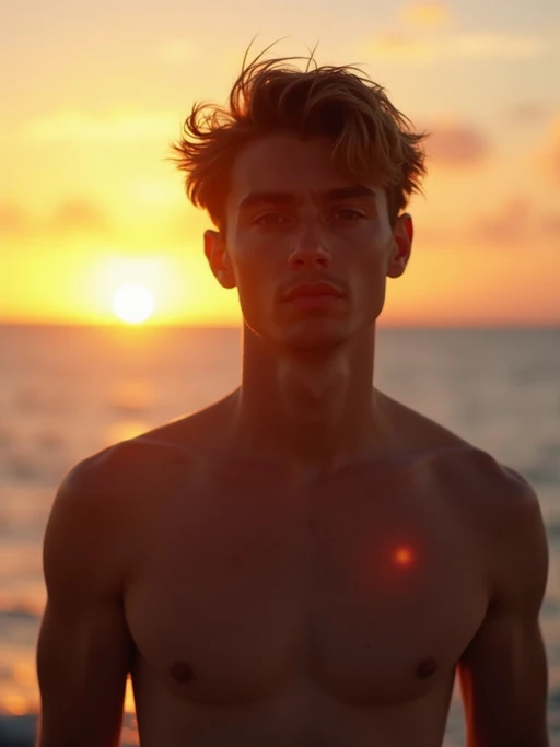 if(gender=m){masculine} if(gender=f){feminine} model enjoying a sunset at a beach or park