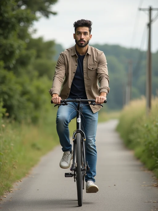 a stylish if(gender=m){masculine} if(gender=f){feminine} model enjoying a leisurely bike ride along a scenic path