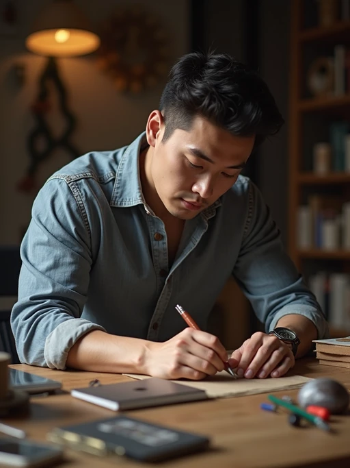 if(gender=m){masculine} if(gender=f){feminine} model engaging in a hobby or craft