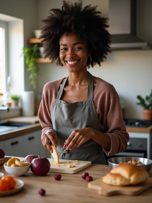 if(gender=m){masculine} if(gender=f){feminine} model cooking or baking in a modern kitchen