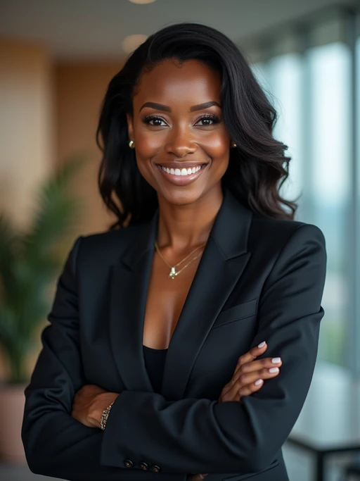 8k professional headshot of model as executive leader, crisp details, luxury office backdrop, premium tailored attire, authoritative pose, decisive expression, high-definition, boardroom environment, sharp focus, professional lighting, executive presence, skyscraper view
