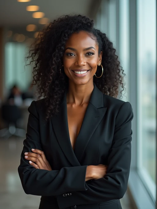 8k professional headshot of model as executive leader, crisp details, luxury office backdrop, premium tailored attire, authoritative pose, decisive expression, high-definition, boardroom environment, sharp focus, professional lighting, executive presence, skyscraper view