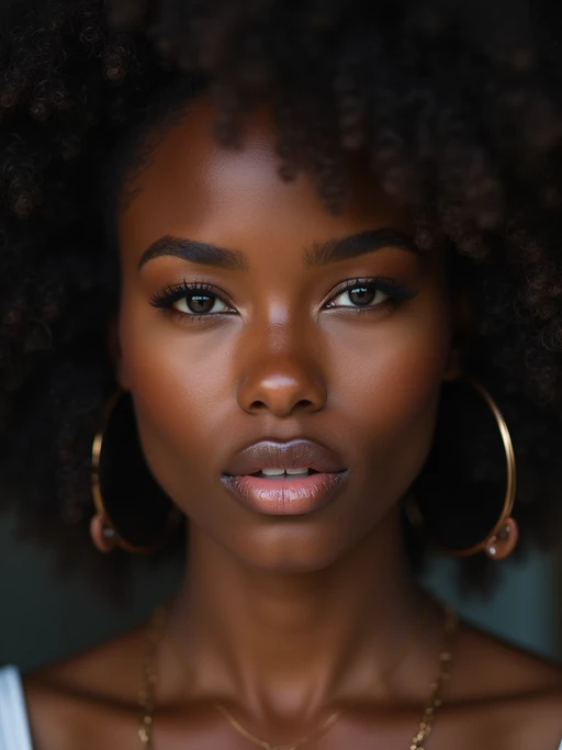 extreme close up portrait of model