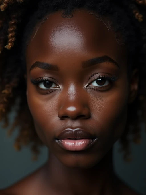 extreme close up portrait of model