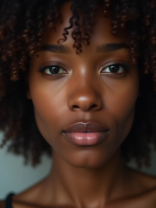 extreme close up portrait of model