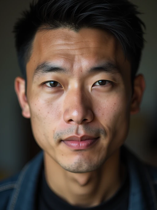 extreme close up portrait of model