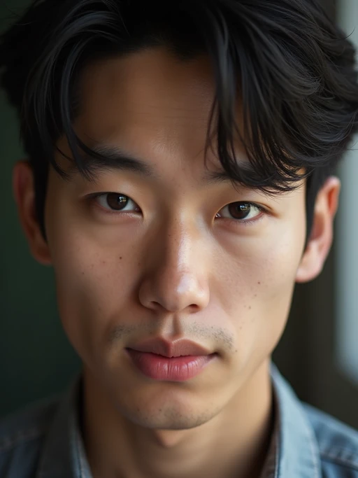 extreme close up portrait of model