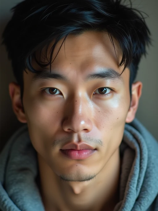 extreme close up portrait of model