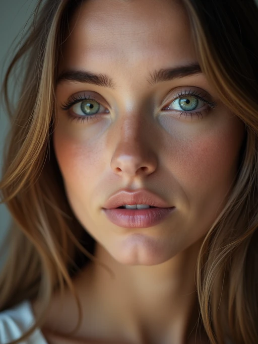 extreme close up portrait of model